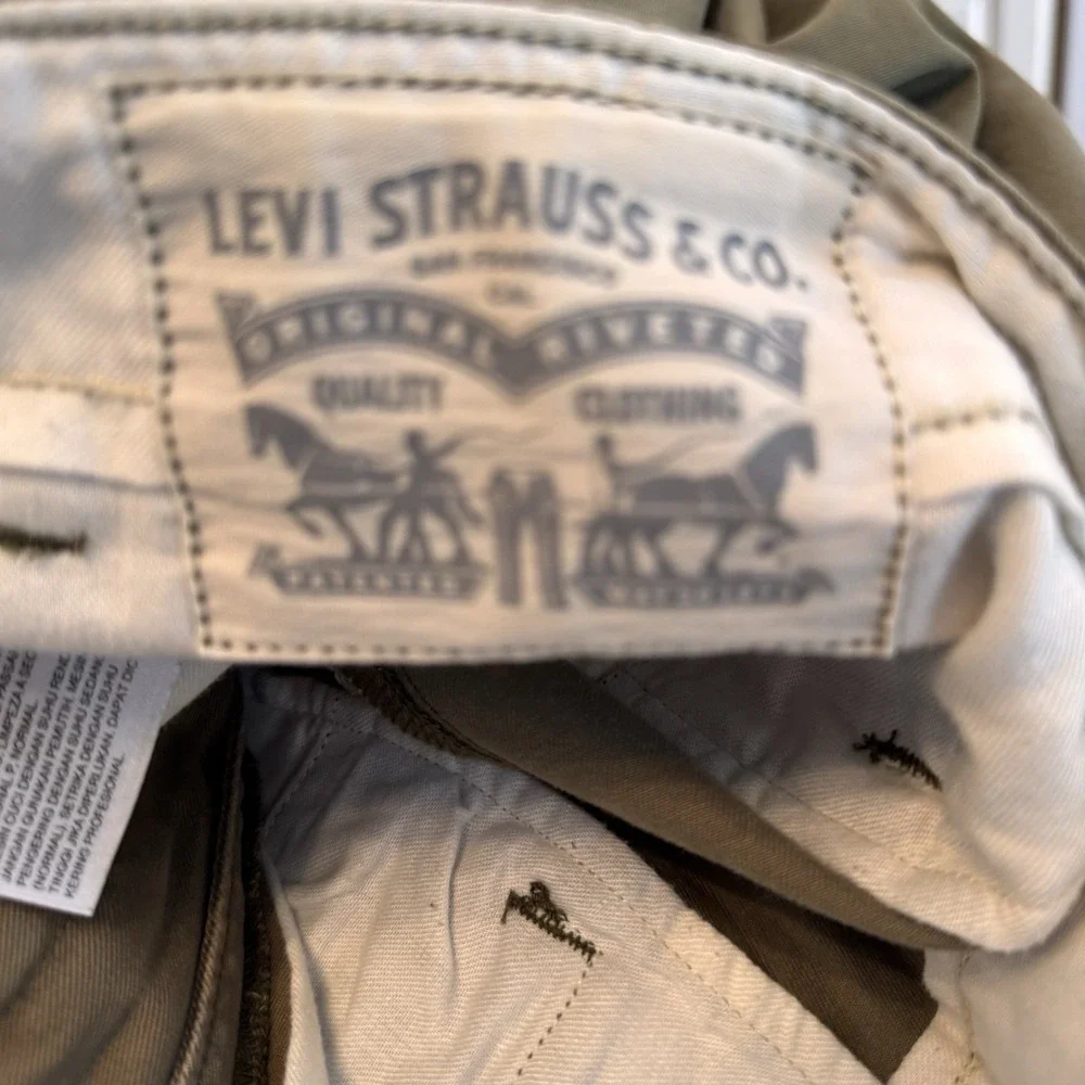 Levis Tab Twills Jeans Men's 34x34  Green Straight 100% Cotton Flap‎ Pockets